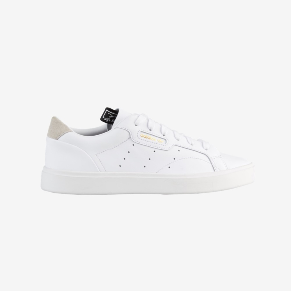 Adidas sleek shoes. All leather to wipe clean. Rarely worn